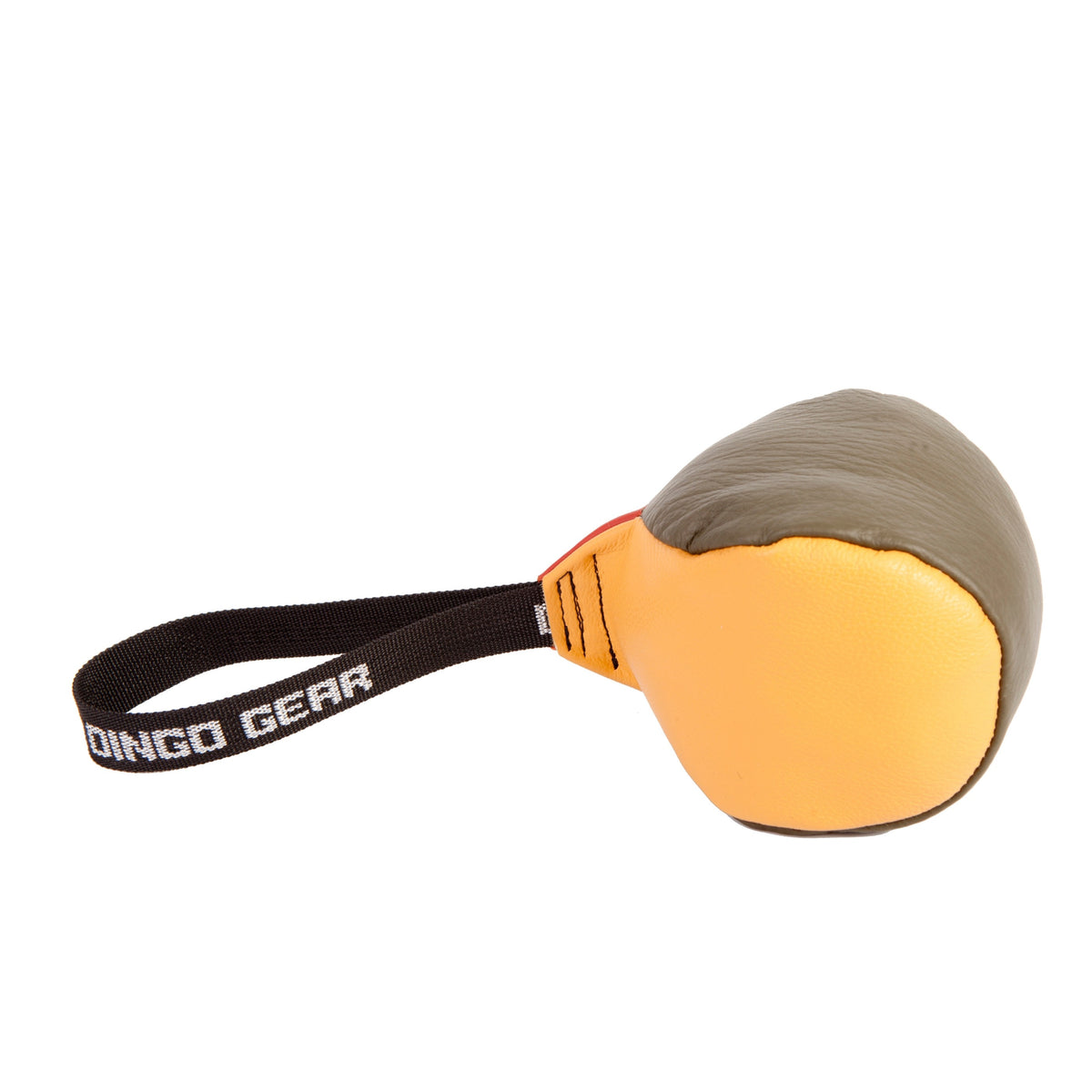 Dingo Gear – sima bőrből készült, fogantyús játékball, Ø 11 cm, vegyes színek