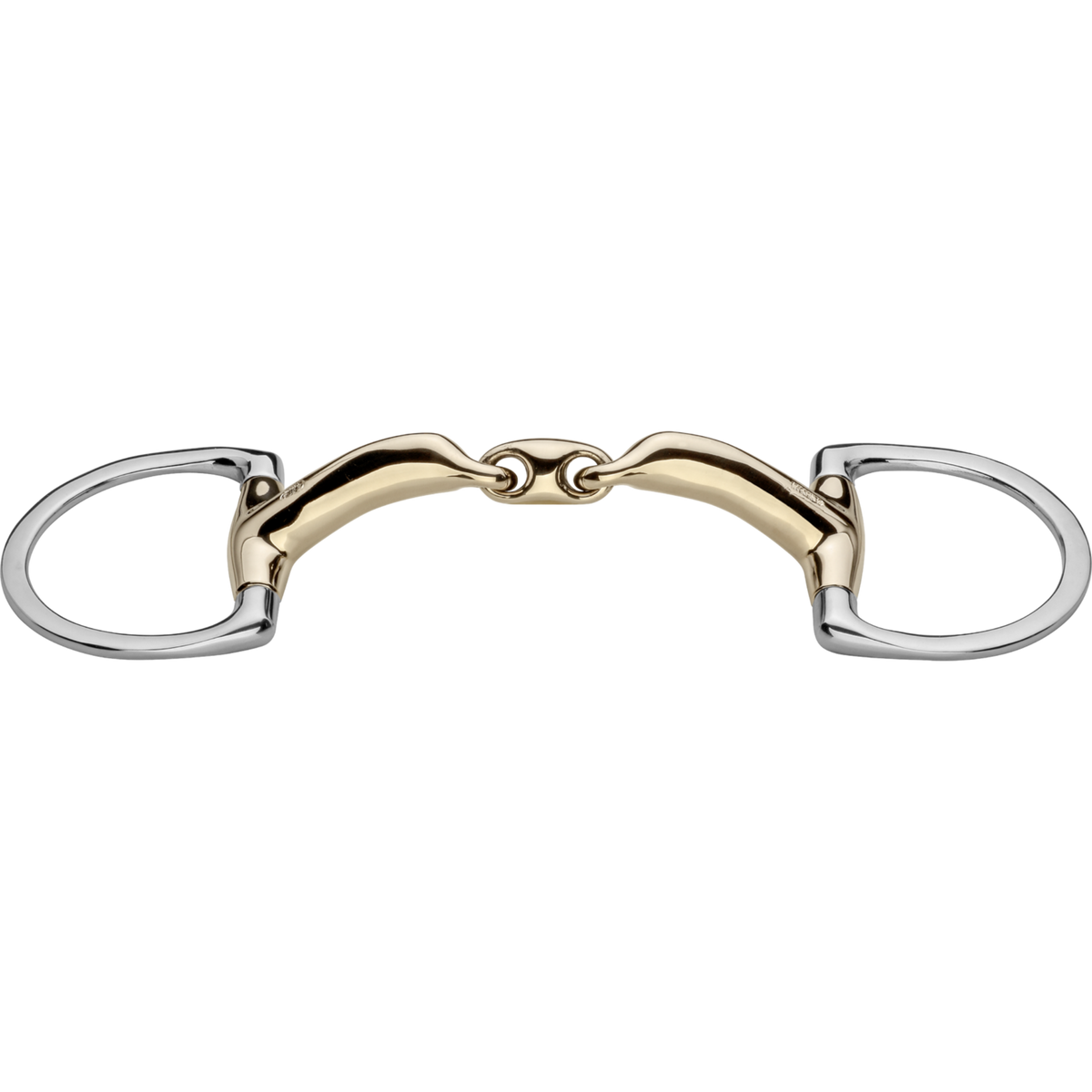Zăbală novocontact eggbutt cu inele în formă de D, 14 mm, cu două articulații - Sensogan