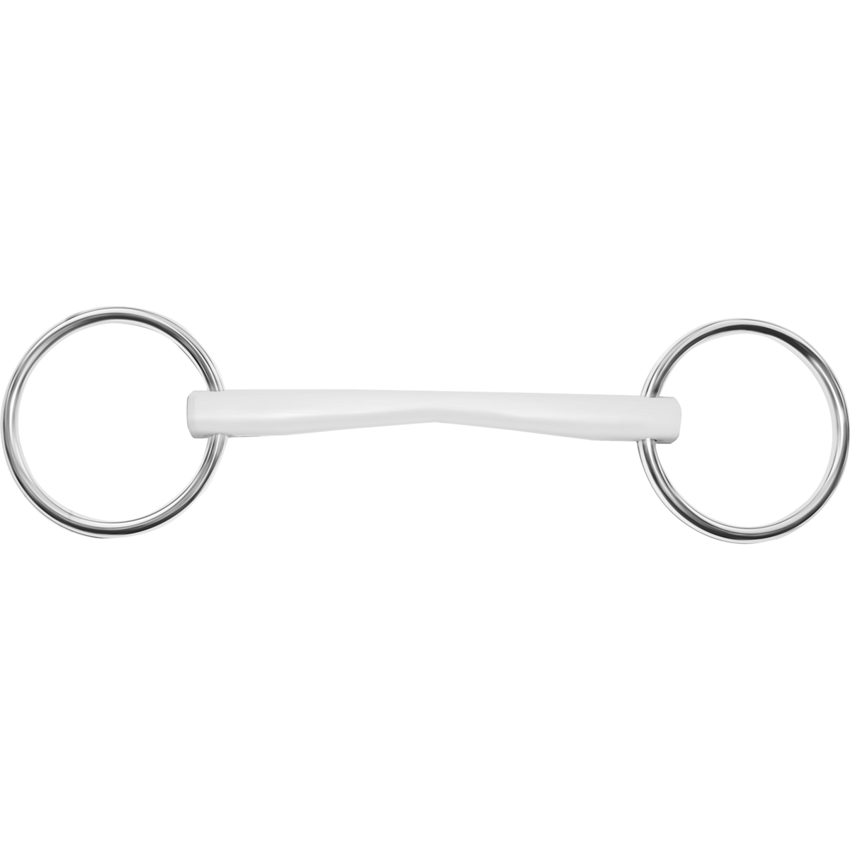 Trensă DUO cu inele mobile 16 mm, cu funcție dublă - plastic alb
