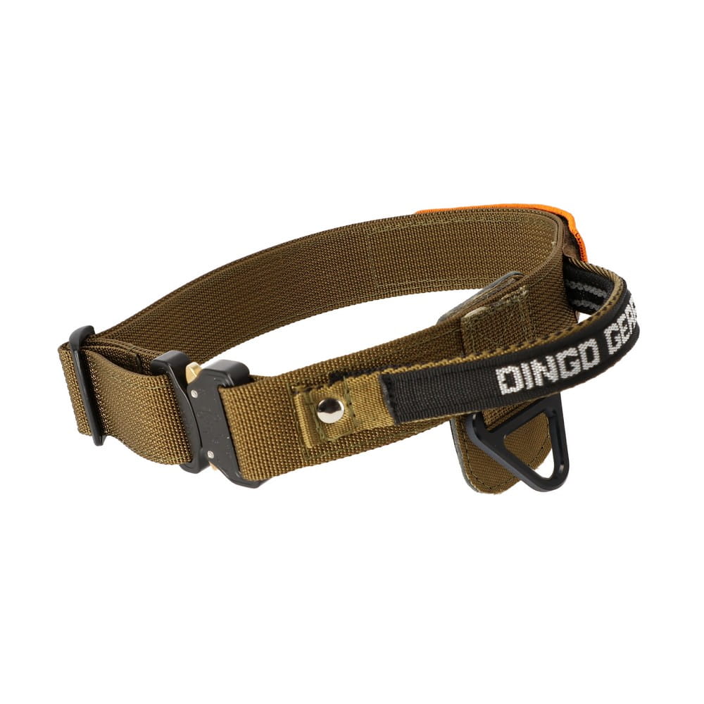 Dingo Gear – Zgardă tactică COBRA cu mâner, maro coyote și negru