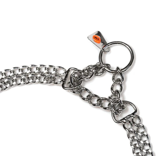 Kétsoros Martingale nyakörv, csiszolt lapos szemek – rozsdamentes acél, 2,0 mm