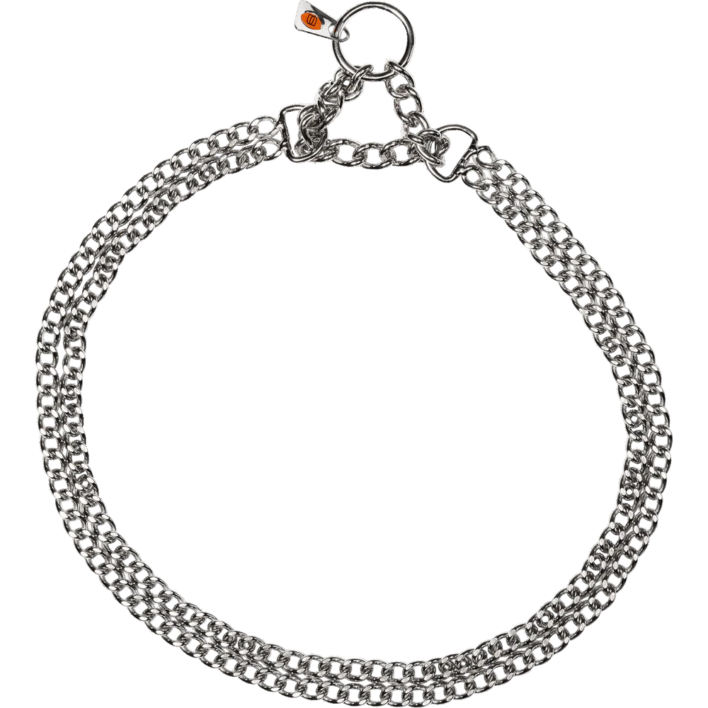 Kétsoros Martingale nyakörv, csiszolt lapos szemek – rozsdamentes acél, 2,0 mm