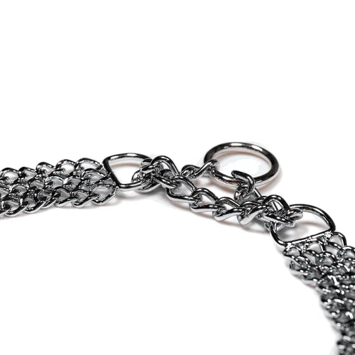 Háromsoros Martingale nyakörv, csiszolt lapos szemek – krómozott acél, 2,0 mm