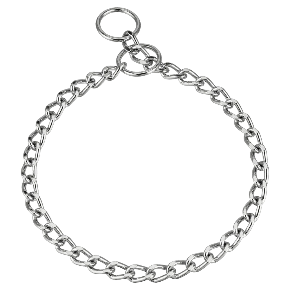 Nyakörv polírozott lapos szemekkel – krómozott acél, 3,0 mm