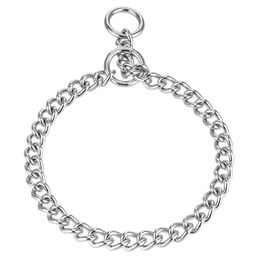 Sprenger kiképző nyakörv kutyáknak keskeny, kerek, krómozott acélszemekkel, 4,0 mm