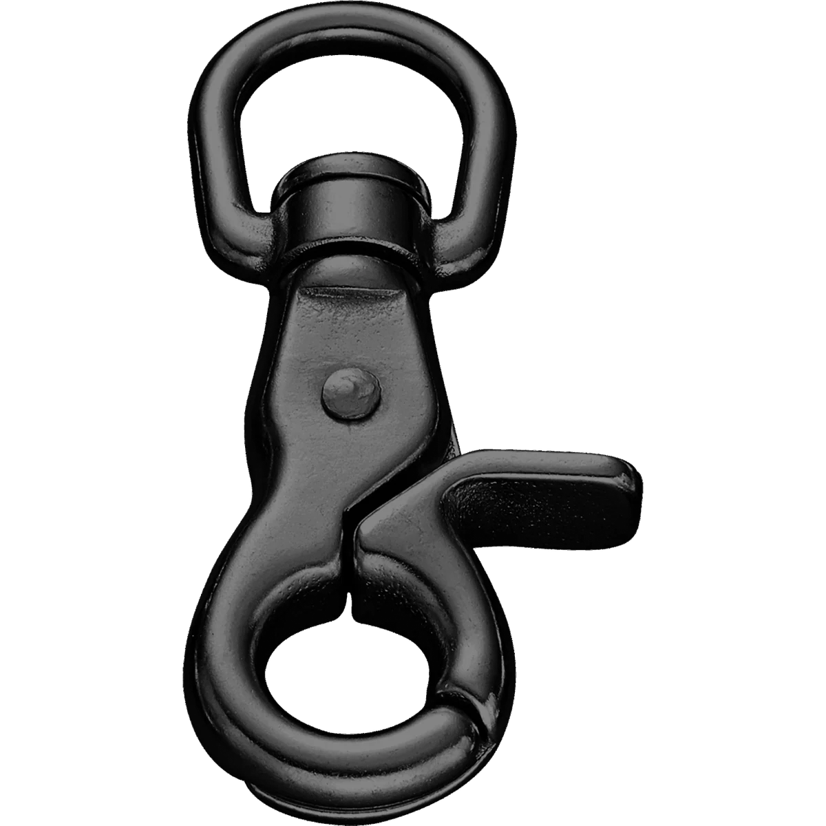 Sprenger rozsdamentes acél ollós karabiner fekete műgyantával, 65 mm