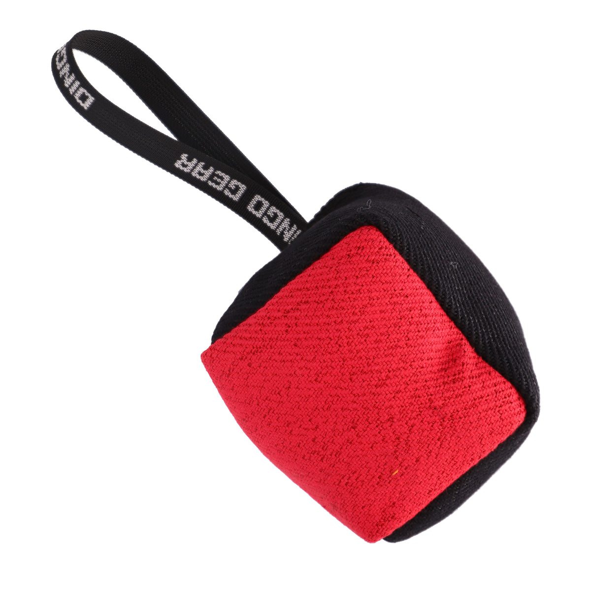 Dingo Gear – egyfogantyús, gyűrű alakú textil húzójáték, 10 × 10 cm-es „kocka”
