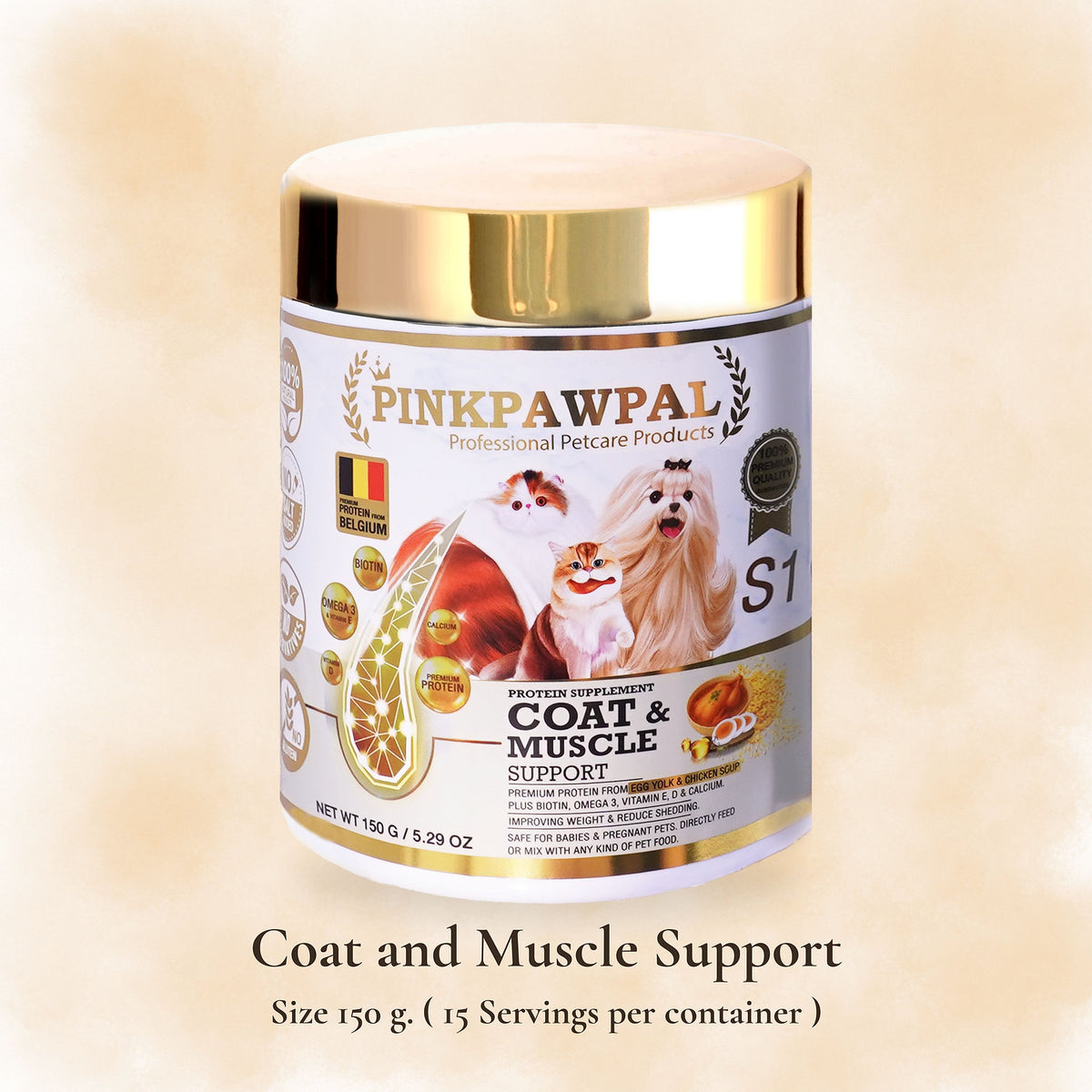 Coat & Muscle Support – Táplálékkiegészítő a szőrzet, a bőr és az izomtömeg támogatására