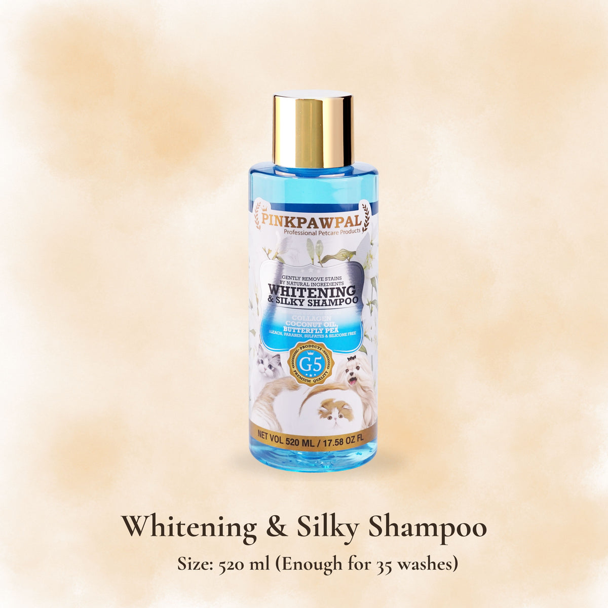 Whitening & Silky Shampoo – A szőrzet fehérítésére és simítására szolgáló sampon macskák és kutyák számára