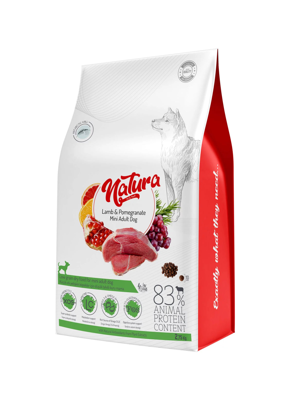 Natura Low Grain Mini Adult (kistestű kutyáknak) báránnyal és gránátalmával – 2.75 Kg