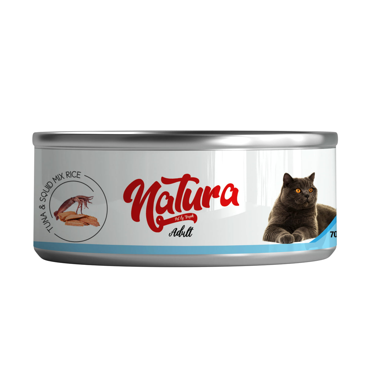 Natura tonhal- és tintahalkeverékes macskakonzerv zselében, 70 gr
