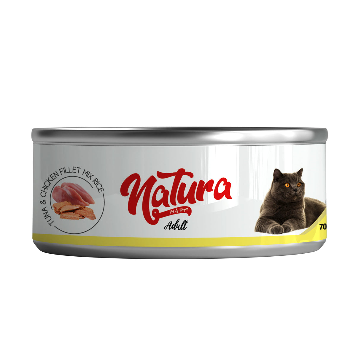 Natura csirkefilés és tonhal-keverékes macskakonzerv zselében, 70 gr