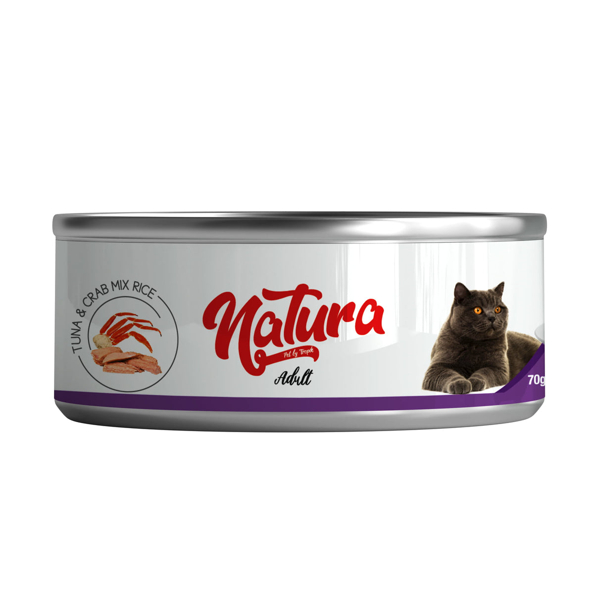 Natura tonhal- és rákhús-keverékes macskakonzerv szószban, 70 gr