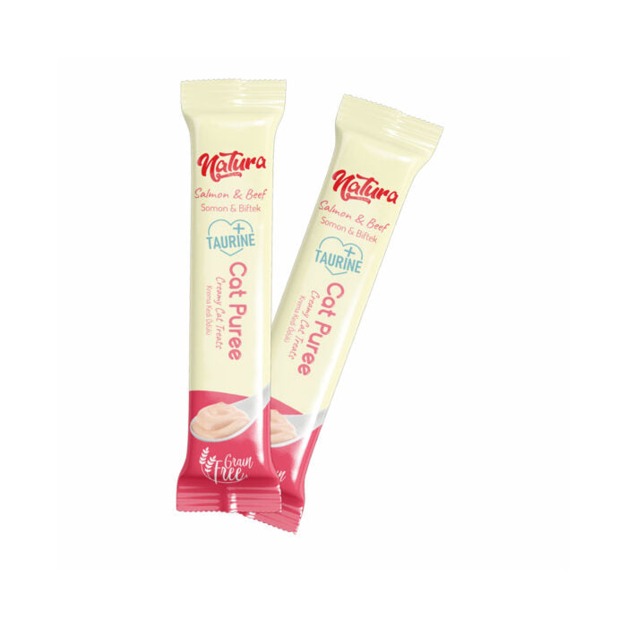 Natura Cat lazacos és marhahúsos püré 5 × 12 g