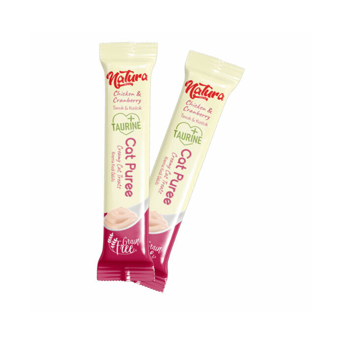 Natura Cat csirkés és vörösáfonyás püré 5 × 12 g