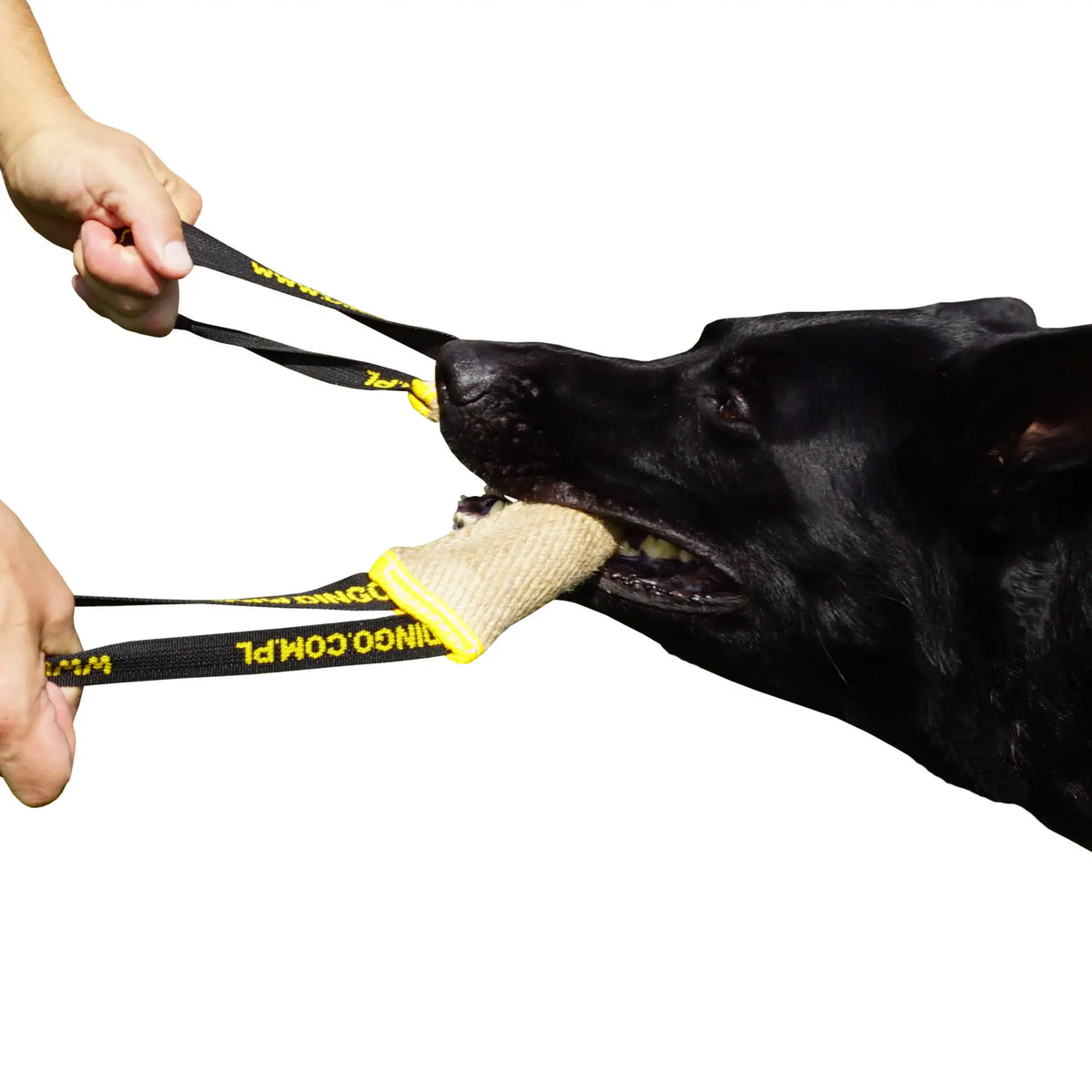 Jucărie de tras din iută, cu două mânere