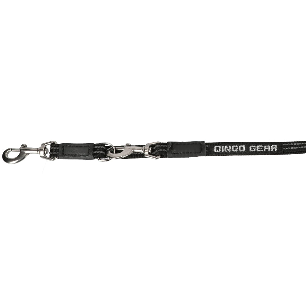 Dingo Gear – Lesă extensibilă din bandă cauciucată, cu carabină din oțel