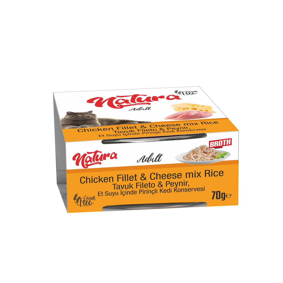 Natura csirkefilés és sajtos konzerv macskáknak, szószban, 70 gr