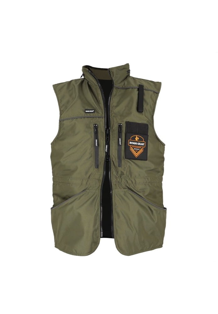 Dingo Gear – Négy évszakos kutyakiképző mellény kapucnival, zöld színben