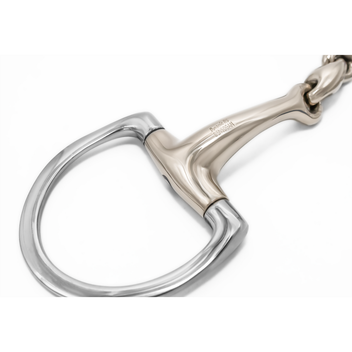 Zăbală Dynamic RS Shine Bright eggbutt cu inele în formă de D, cu două articulații, 16 mm
